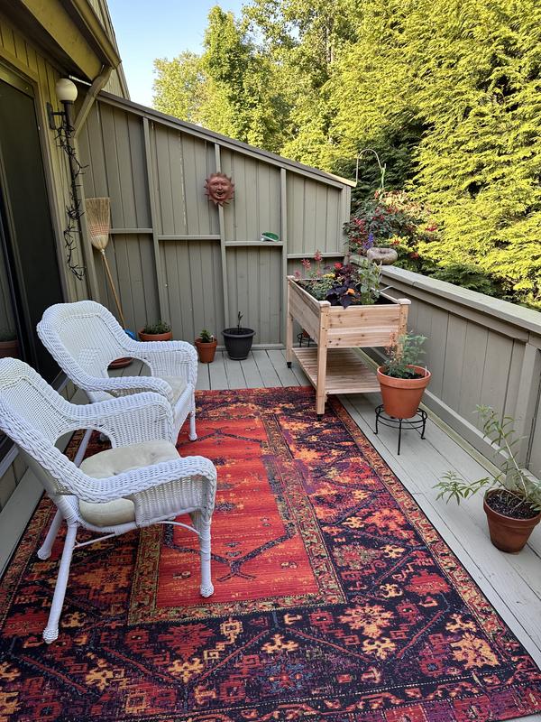 Customer photo for review titled "Gorgeous tribal rug"