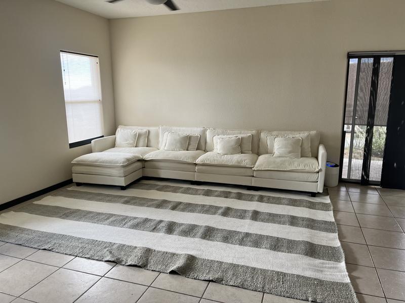 Customer photo for review titled "Beautiful and modern but very scratchy"