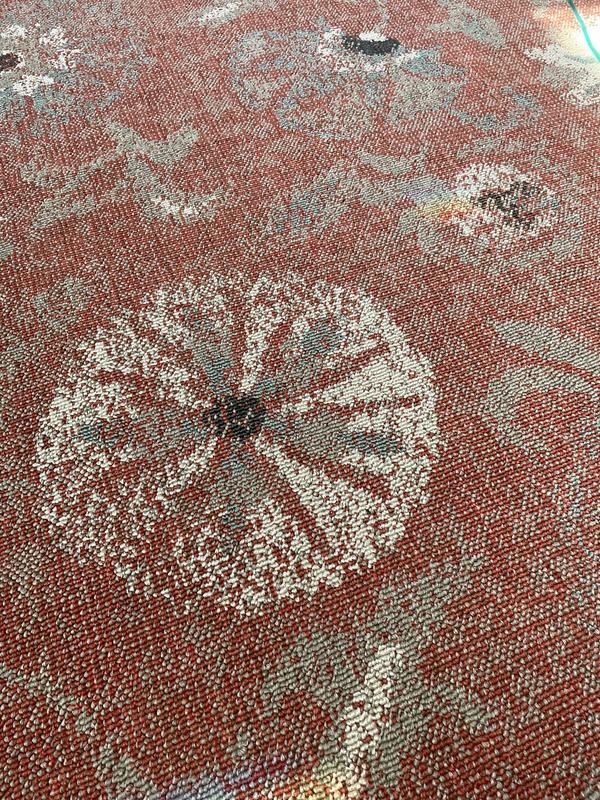 Customer photo for review titled "My new botanical indoor outdoor rug"