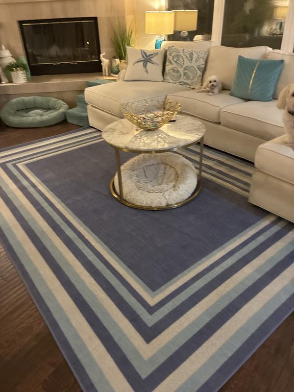 Customer photo for review titled "Lotus Blue Rug"