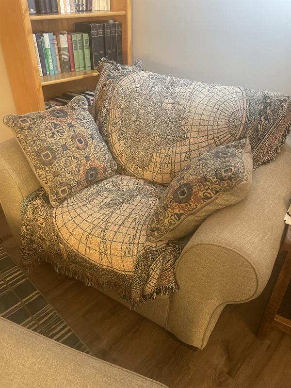 Customer photo for review titled "Perfect couch cover"