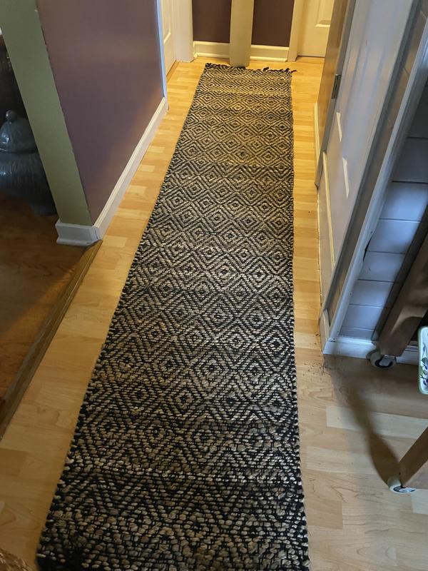 Customer photo for review titled "Nice looking jute rug with a caveat."