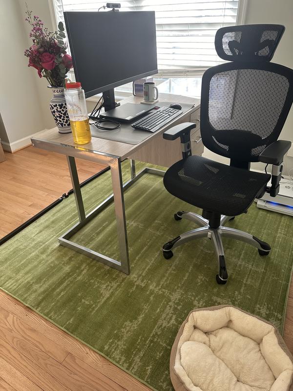 Customer photo for review titled "Great green rug!"