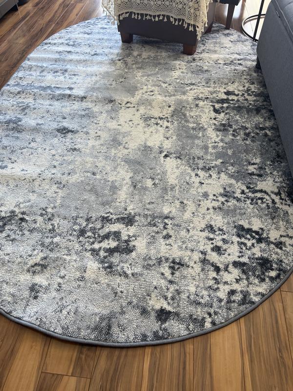 Customer photo for review titled "Aurora Oval Rug 5.3 x 8 (Vintage Blue)"