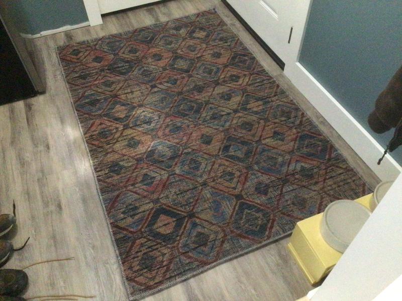 Customer photo for review titled "Washable rug"