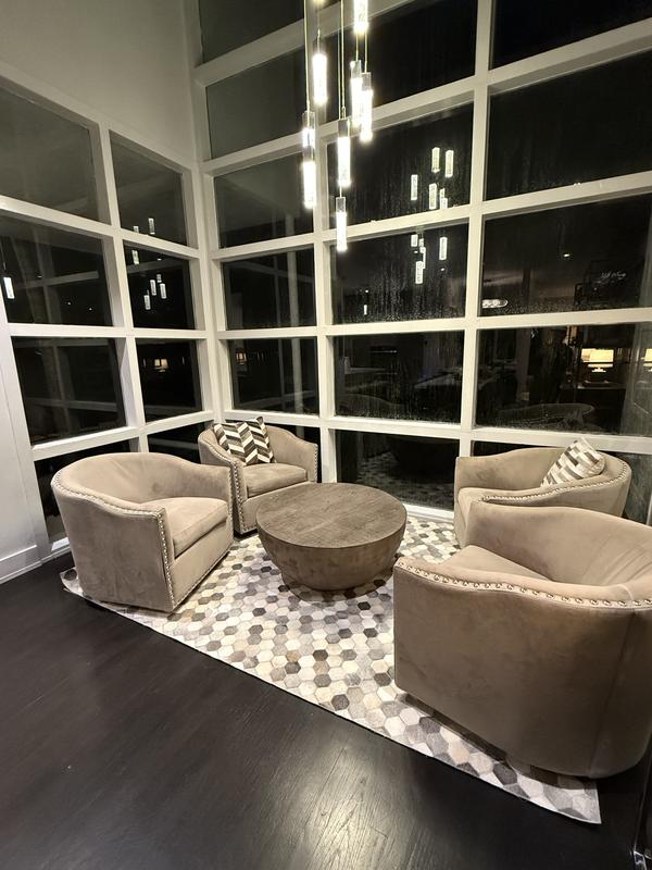 Customer photo for review titled "High quality hide rug"