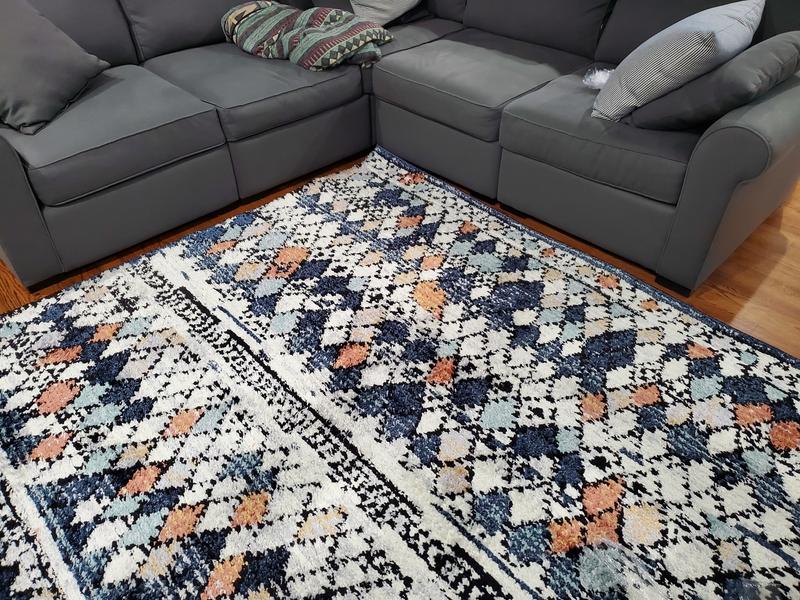 Customer photo for review titled "Morrocao Square Rug"