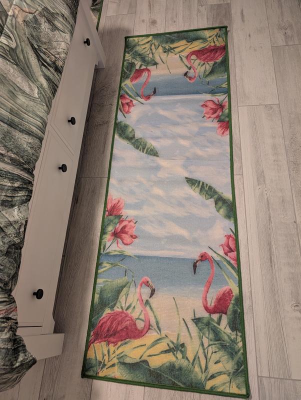 Customer photo for review titled "Flamingo Rug"