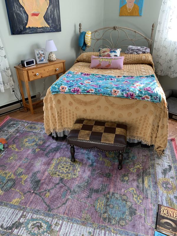 Customer photo for review titled "Beautiful purple rug"