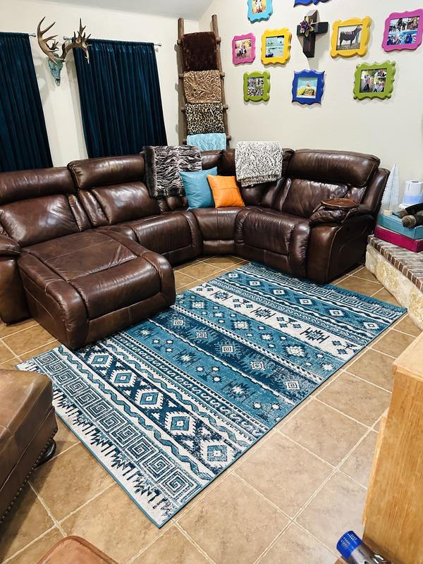 Customer photo for review titled "Beautiful Southwest rug"