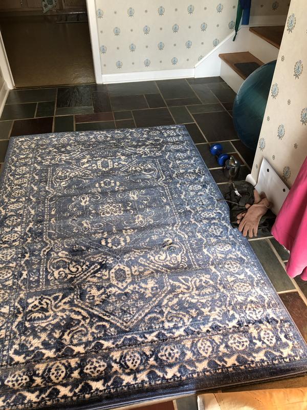Customer photo for review titled "Nice rug but….."