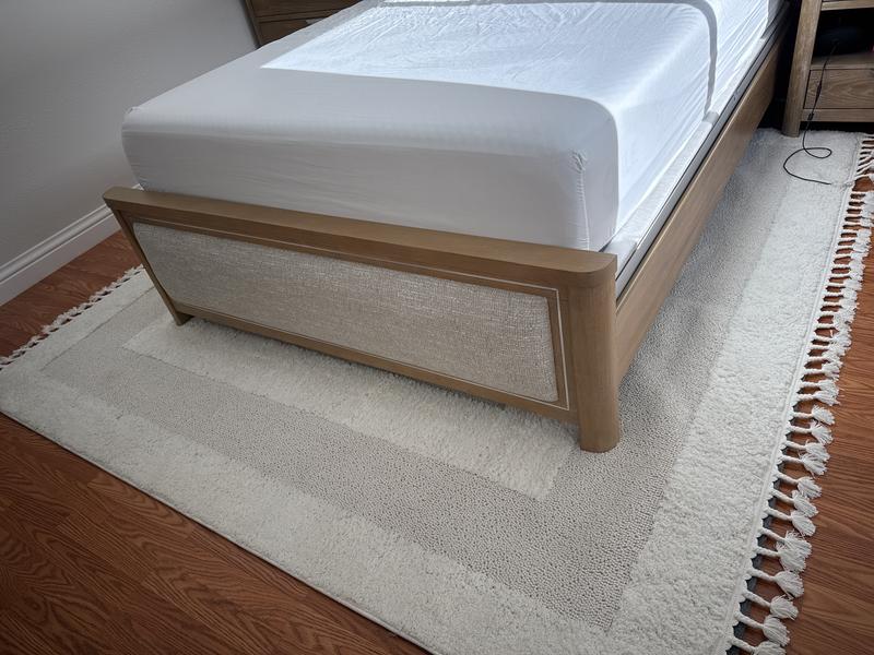 Customer photo for review titled "Boho white rug"