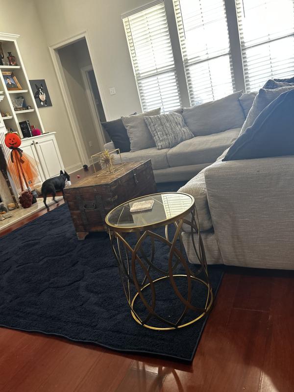 Customer photo for review titled "Beautiful navy rug"