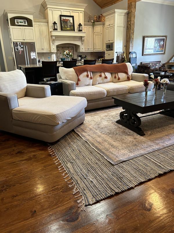 Customer photo for review titled "Layered rugs"