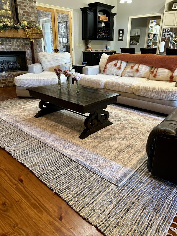 Customer photo for review titled "Layered rugs"