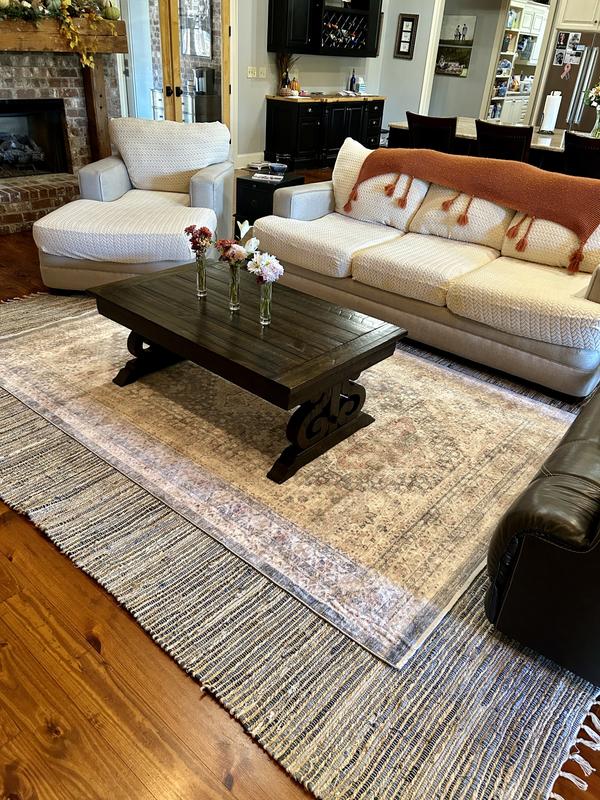 Customer photo for review titled "Layering rugs"