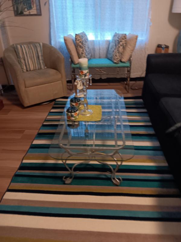 Customer photo for review titled "Perfect rug"