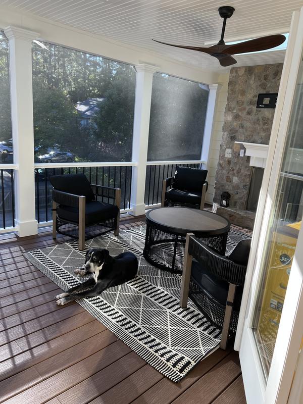 Customer photo for review titled "Looks great with my black chairs"