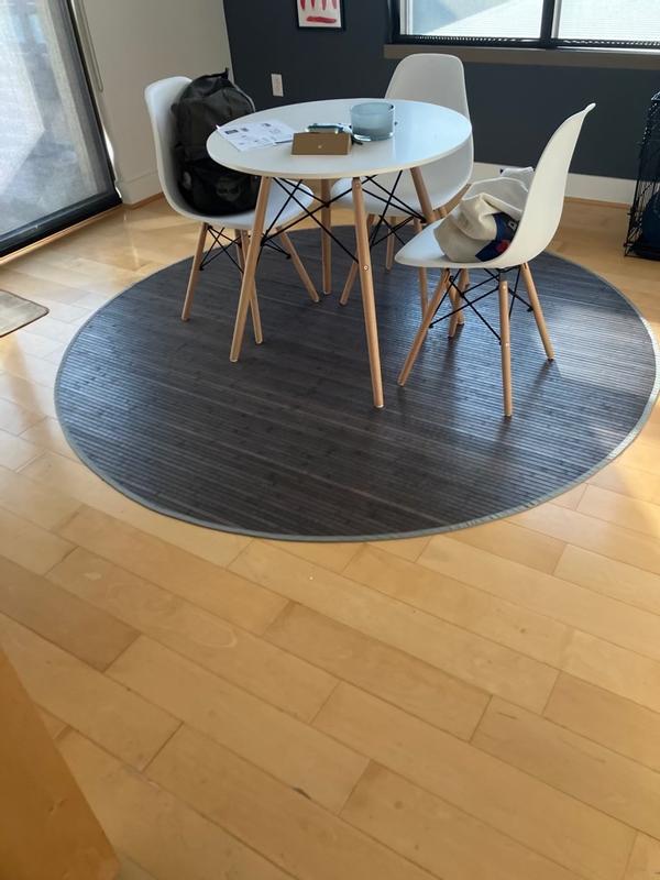 Customer photo for review titled "7' x 7' Bamboo Round Rug"