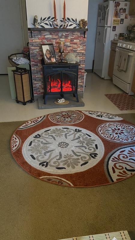 Customer photo for review titled "Round colorful durable area rug"