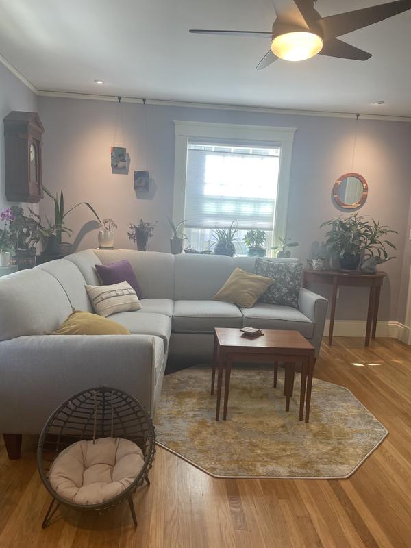 Customer photo for review titled "Finsbury Yellow Octagonal Rug"