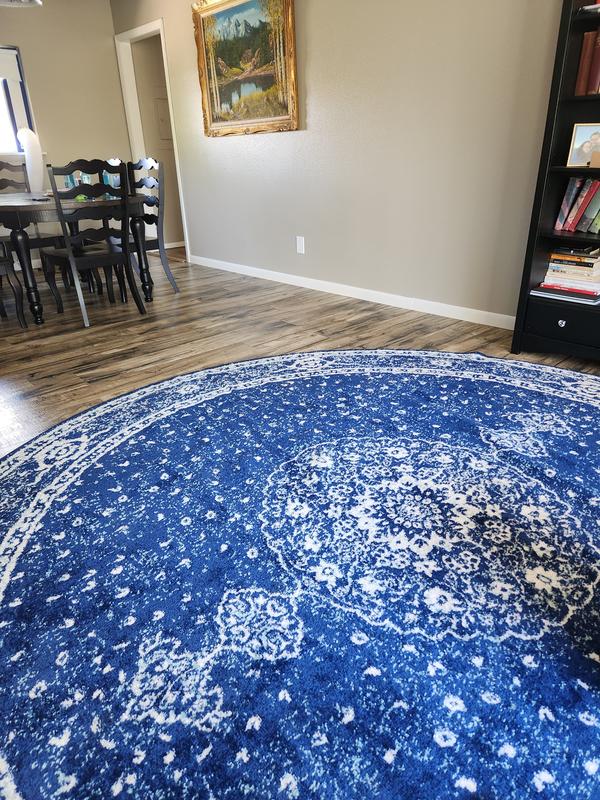 Customer photo for review titled "Beautiful blue rug!"