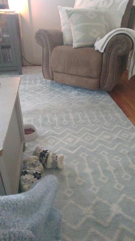 Customer photo for review titled "Kasbah trellis area rug"