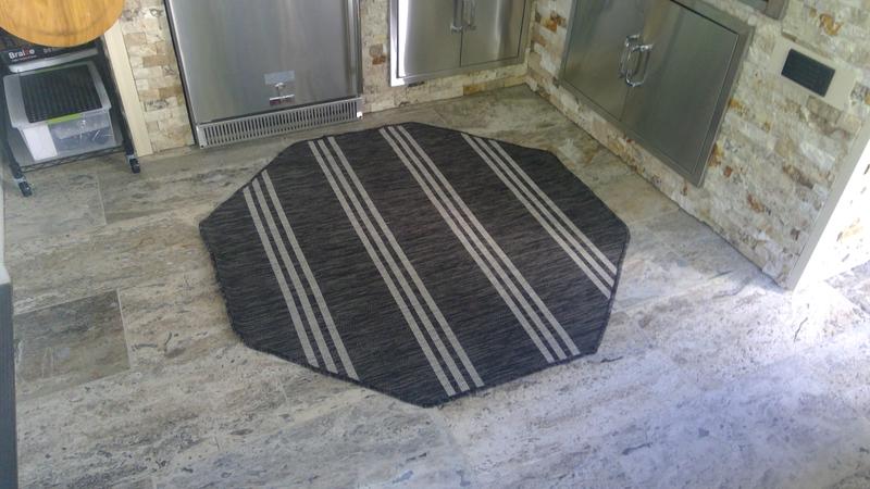 Customer photo for review titled "Offsets the tile floor well"