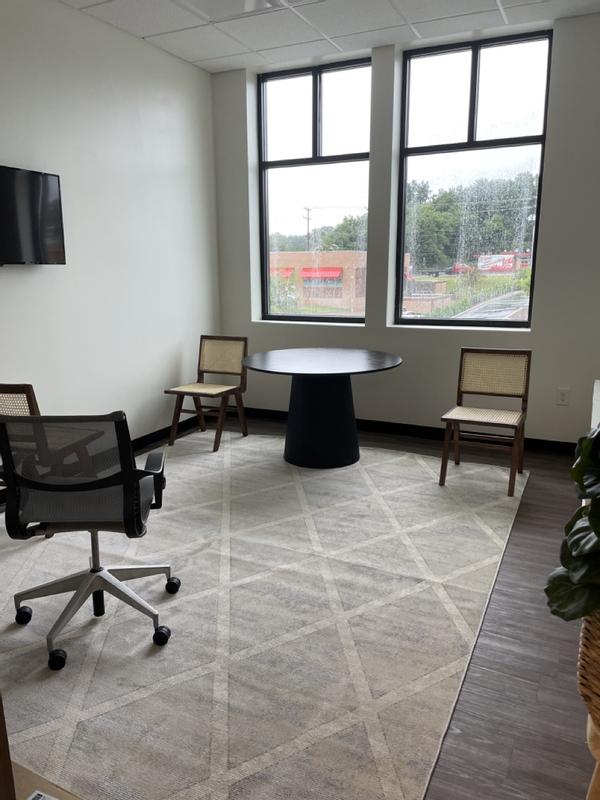 Customer photo for review titled "Pretty rug works for my office"