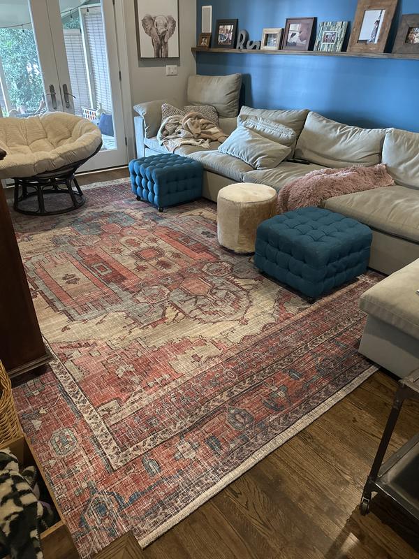 Customer photo for review titled "Great rug for a casual den"