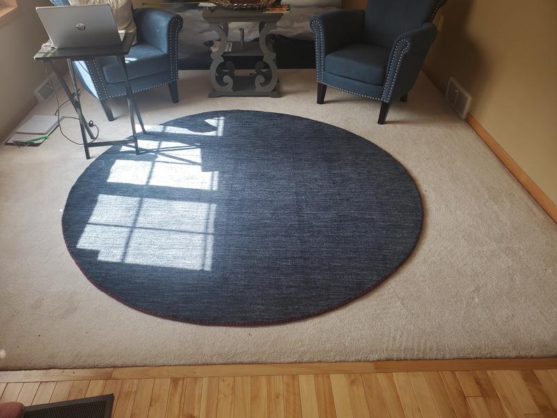 Customer photo for review titled "Blue moon rug"