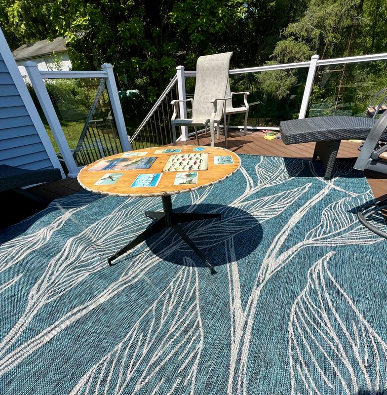 Customer photo for review titled "Excellent outdoor rug for our back porch!"
