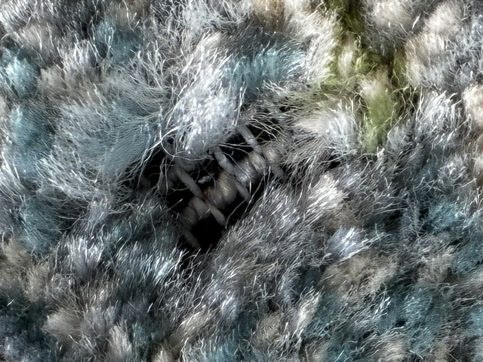 Customer photo for review titled "Nice rug but damaged"