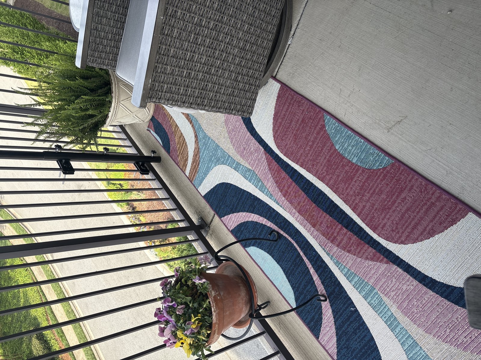 Customer photo for review titled "Pretty Rug for Balcony"