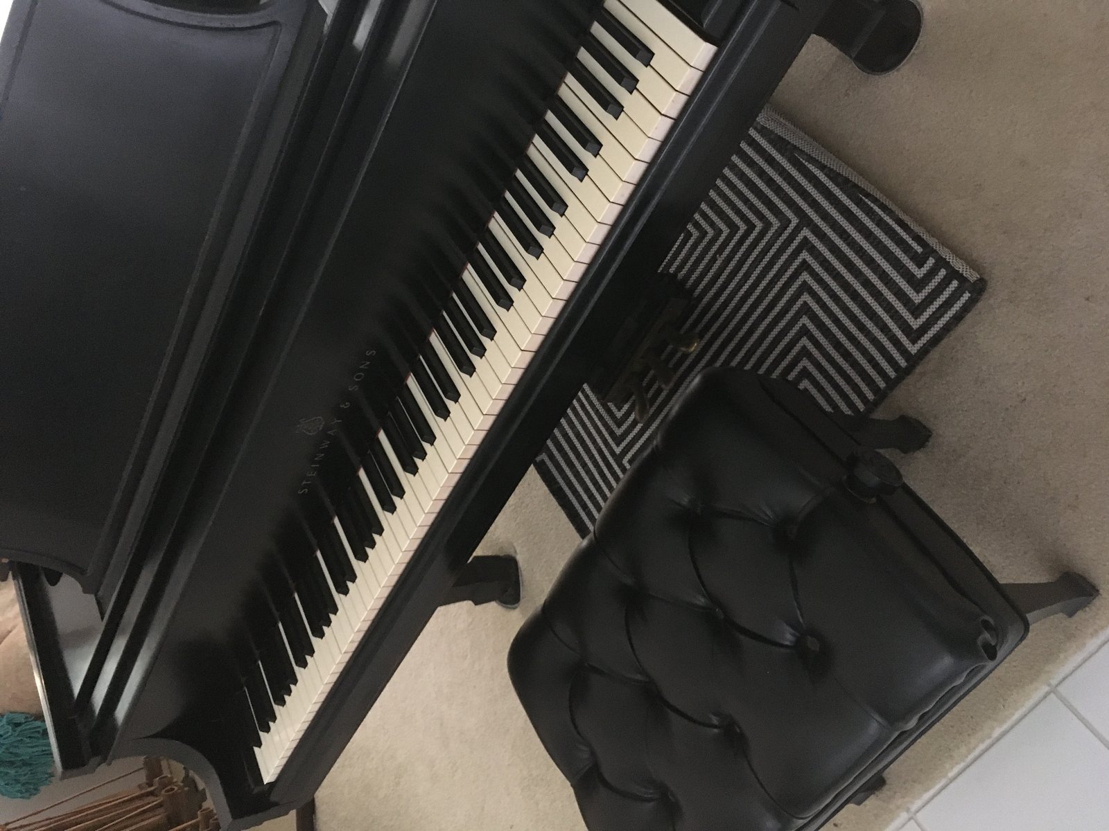 Customer photo for review titled "Perfect under my pianos"